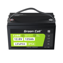 Green Cell Žalias Cell CUBE LiFePO4 125Ah 12,8V 1600Wh liio geležies fosfato baterija kemperiui, sauls energijai, neprij Green Cell Žalias Cell CUBE LiFePO4 125Ah 12,8V 1600Wh liio geležies fosfato baterija kemperiui, sauls energijai, neprij