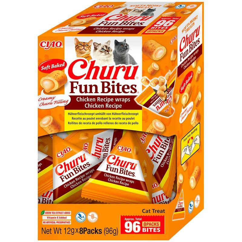 INABA Churu Fun Bites vištienos skanėstai katėms - 8 x 12 g