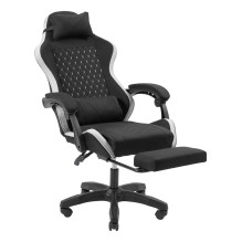 Mars Gaming MGC-X Audinio tipo žaidimų kėdė, paminkštinta sėdynė, juoda, balta