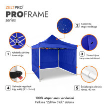 Commercial Tent 2x2 Blue Zeltpro PROFRAME Commercial Tent 2x2 Blue Zeltpro PROFRAME