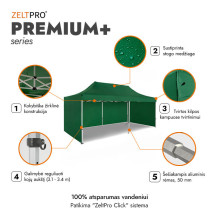 Prekybinė Palapinė 3x6 Žalia Zeltpro PREMIUM+