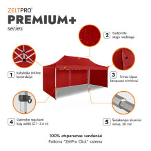 Shopping Tent 4x6 Red Zeltpro PREMIUM+ with 4 walls, basket