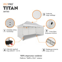 Prekybinė Palapinė 4x8 Balta Zeltpro TITAN