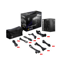 MSI MPG A1000G PCIE5 maitinimo blokas 1000 W 20+4 kontaktų ATX ATX juodas MSI MPG A1000G PCIE5 maitinimo blokas 1000 W 20+4 kontaktų ATX ATX juodas