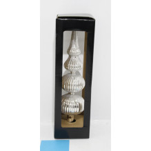 Fir tree top, silver, glass