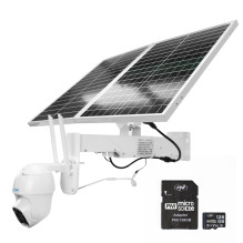 PNI IP60 live PTZ video surveillance camera package with solar panel, 2MP, GSM 4G and 128GB PNI MicroSD card
