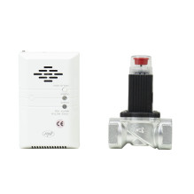 Kit PNI Safe House 400 gas sensor and solenoid valve 3 / 4 inch, sound and light alarm, 85dB, detected natural gas, meth