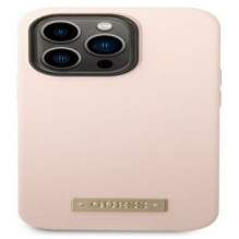 Guess Apple iPhone 14 Pro Silicone Metal Logo MagSafe Compatible Case Pink