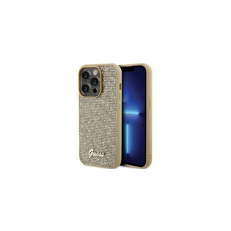 „Guess“ Apple iPhone 15 Pro HC PU DISCO SCRIPT META auksinis