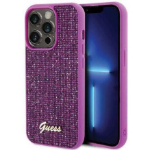 Guess Apple iPhone 15 Pro Max HC PU DISCO SCRIPT METAL violetinis