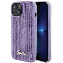 Guess Apple iPhone 15 HC SEQUIN SCRIPT METAL violetinis