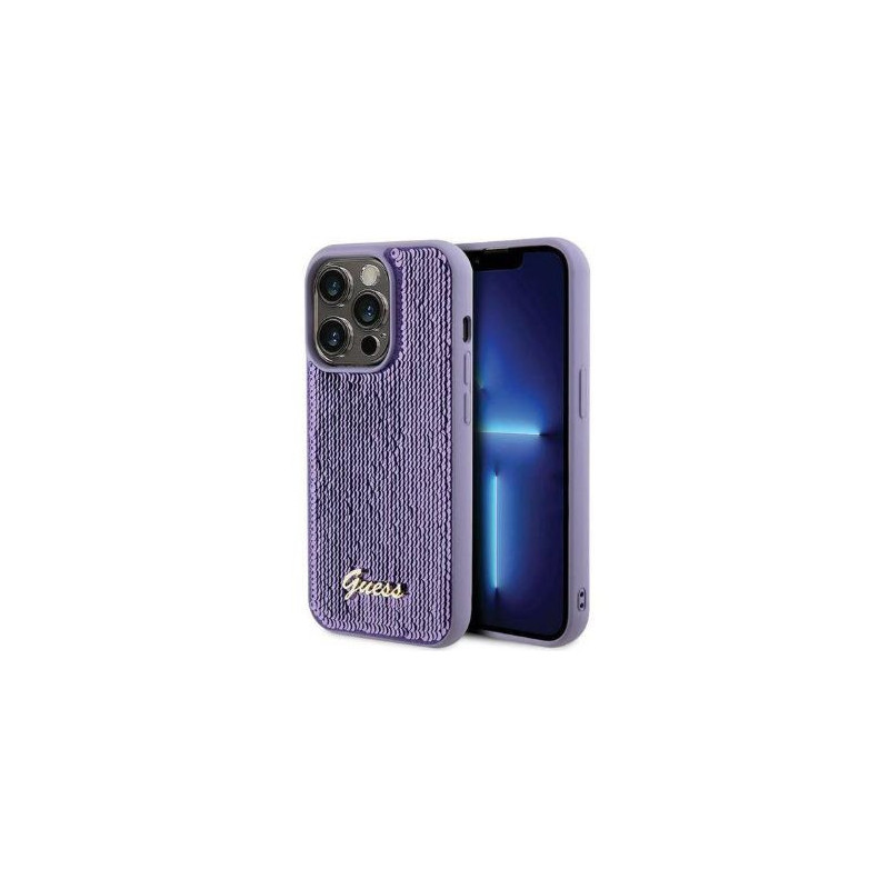„Guess“ Apple iPhone 15 Pro Max HC SEQUIN SCRIPT METAL violetinis