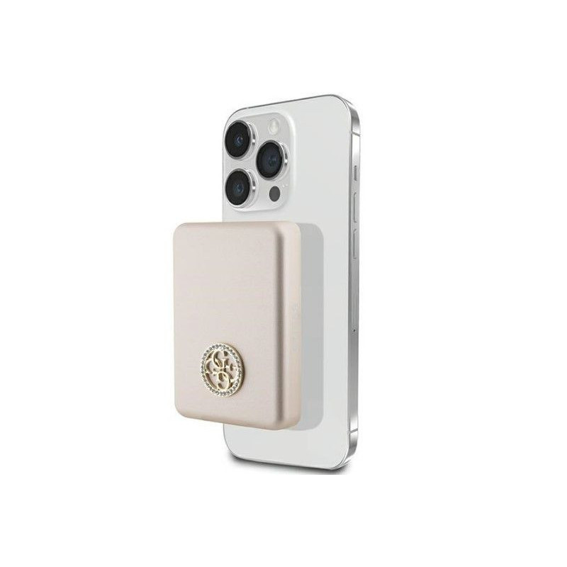 Guess Powerbank 3000mAh MagSafe 4G Strassed Metal Logo Gold