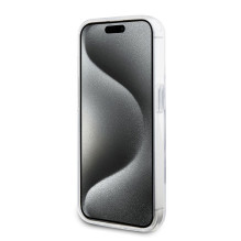 Karl Lagerfeld Apple iPhone 15 Pro kietas dėklas su žiediniu stovu, Karl Head, MagSafe, permatomas