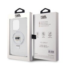 Karl Lagerfeld Apple iPhone 15 Pro Hardcase Ring Stand Karl Head MagSafe Transparent Karl Lagerfeld Apple iPhone 15 Pro Hardcase Ring Stand Karl Head MagSafe Transparent