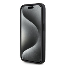„Guess“ Apple iPhone 15 Pro dėklas, 4G, spausdintomis juostelėmis, juodas „Guess“ Apple iPhone 15 Pro dėklas, 4G, spausdintomis juostelėmis, juodas