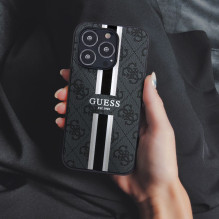 Guess Apple iPhone 15 Pro Case Cover 4G Printed Stripes Black Guess Apple iPhone 15 Pro Case Cover 4G Printed Stripes Black