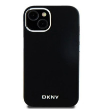 DKNY Apple iPhone 15 hardcase Liquid Silicone Small Metal Logo MagSafe Black
