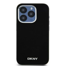 DKNY Apple iPhone 15 Pro 6.1 hardcase Liquid Silicone Small Metal Logo MagSafe Black