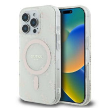 „Guess“ kietas dėklas Apple iPhone 16 Pro IML 4G Back Case MagSafe White