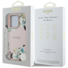 „Guess“ – „MagSafe“ dėklas, grūdėtas, spausdintas gėlių raštu, skirtas „iPhone 16 Pro“, rožinis