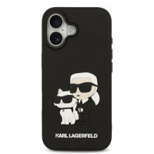 Karl Lagerfeld Apple iPhone 17 3D Rubber Karl and Choupette Case Black