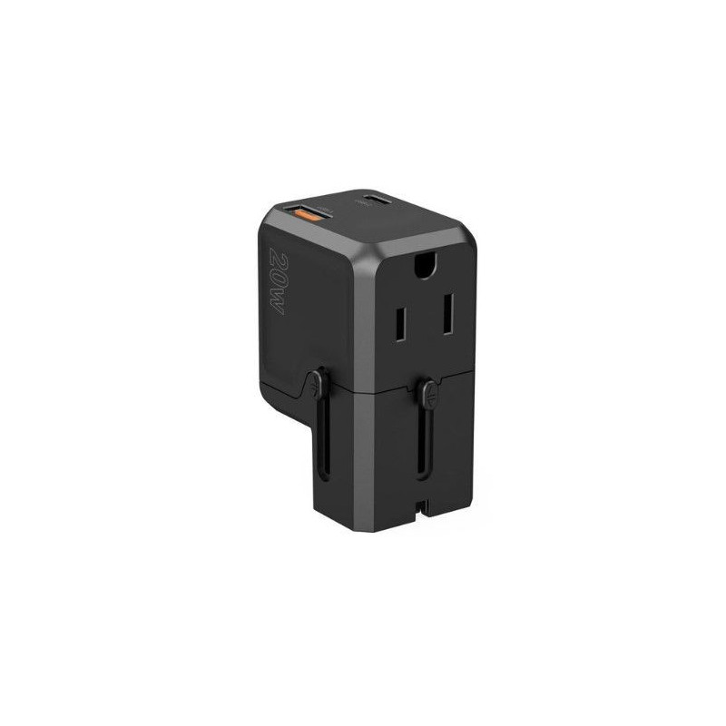 Choetech Universal PD6038 USB-C USB-A PD 20W Travel Charger USA EU UK AU Black