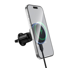 Automobilinis laikiklis-įkroviklis Borofone BH224 Magsafe 15W juodas Automobilinis laikiklis-įkroviklis Borofone BH224 Magsafe 15W juodas