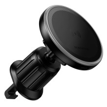 Automobilinis laikiklis-įkroviklis Borofone BH224 Magsafe 15W juodas Automobilinis laikiklis-įkroviklis Borofone BH224 Magsafe 15W juodas