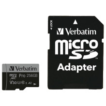 KORTELĖ 256GB Verbatim MicroHC Pro 10 klasė + adapterių mažmeninė prekyba KORTELĖ 256GB Verbatim MicroHC Pro 10 klasė + adapterių mažmeninė prekyba