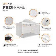 Shopping Tent 3x2 White Zeltpro PROFRAME