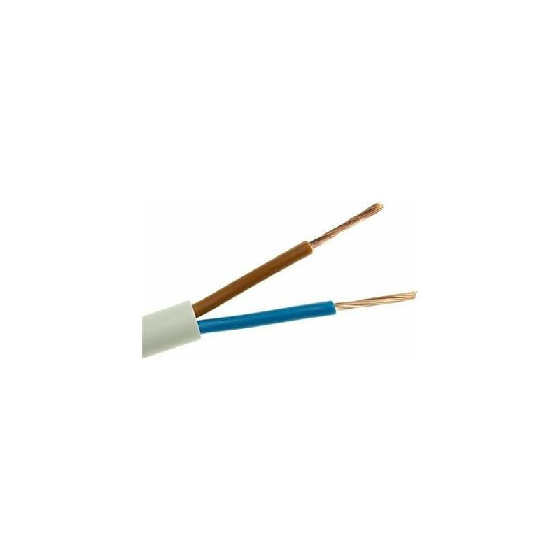 Elektros kabelis H03VV-F OMY 2x1mm2 300V ELEKTROKABEL White 100m