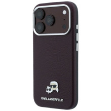 Dėklas Karl Lagerfeld PU Grained Semi Wrap K&CH Heads Magsafe Apple iPhone 18 Pro Max tamsiai raudonas Dėklas Karl Lagerfeld PU Grained Semi Wrap K&CH Heads Magsafe Apple iPhone 18 Pro Max tamsiai raudonas