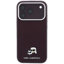 Dėklas Karl Lagerfeld PU Grained Semi Wrap K&CH Heads Magsafe Apple iPhone 18 Pro Max tamsiai raudonas Dėklas Karl Lagerfeld PU Grained Semi Wrap K&CH Heads Magsafe Apple iPhone 18 Pro Max tamsiai raudonas