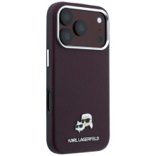 Dėklas Karl Lagerfeld PU Grained Semi Wrap K&CH Heads Magsafe Apple iPhone 18 Pro Max tamsiai raudonas Dėklas Karl Lagerfeld PU Grained Semi Wrap K&CH Heads Magsafe Apple iPhone 18 Pro Max tamsiai raudonas