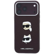 Dėklas Karl Lagerfeld PU Semi Wrap Saffiano K&CH Heads Apple iPhone 18 Pro tamsiai raudonas Dėklas Karl Lagerfeld PU Semi Wrap Saffiano K&CH Heads Apple iPhone 18 Pro tamsiai raudonas