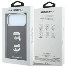 Dėklas Karl Lagerfeld PU Semi Wrap Saffiano K&CH Heads Apple iPhone 18 Pro tamsiai raudonas Dėklas Karl Lagerfeld PU Semi Wrap Saffiano K&CH Heads Apple iPhone 18 Pro tamsiai raudonas