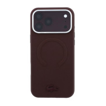 Dėklas Lacoste PVC Petit Pique Semi Wrap Embossed MagSafe Apple iPhone 18 Pro tamsiai raudonas Dėklas Lacoste PVC Petit Pique Semi Wrap Embossed MagSafe Apple iPhone 18 Pro tamsiai raudonas