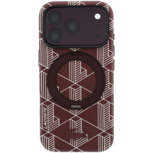 Dėklas Lacoste PVC Semi Wrap Blend Ring Stand MagSafe Apple iPhone 18 Pro tamsiai raudonas