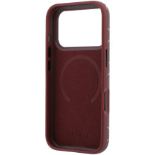 Dėklas Lacoste PVC Semi Wrap Blend Ring Stand MagSafe Apple iPhone 18 Pro tamsiai raudonas