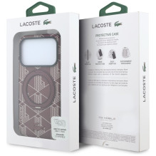 Dėklas Lacoste PVC Semi Wrap Blend Ring Stand MagSafe Apple iPhone 18 Pro tamsiai raudonas