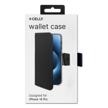 Telefono dėklas - Celly Wally iPhone 16 Pro Juodas Telefono dėklas - Celly Wally iPhone 16 Pro Juodas
