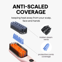 Wavytalk Thermal Brush SteamBrush Pro Hair styling comb Pink Wavytalk Thermal Brush SteamBrush Pro Hair styling comb Pink