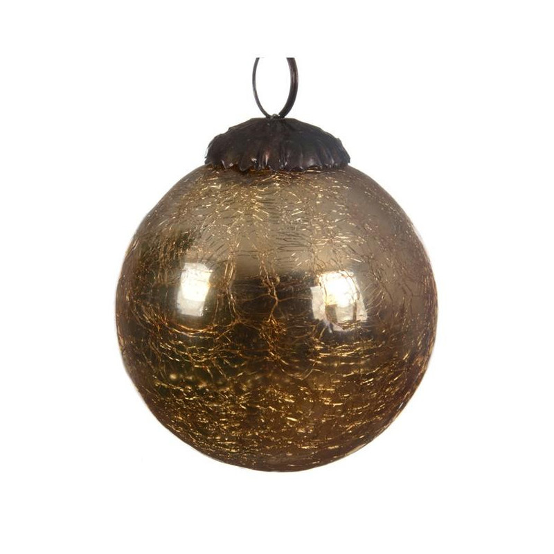 GLASS BALL 8CM 190032 GOLD 1PCS