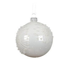 Christmas Tree toy Decoris 053566, white, glass