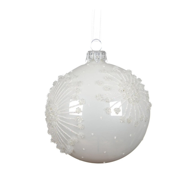 Christmas Tree toy Decoris 053566, white, glass