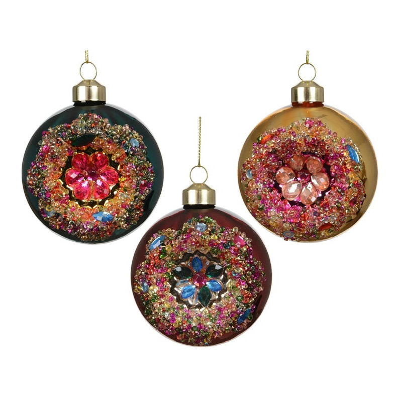 Christmas Tree toy Decoris Vintage, red / yellow / green, glass