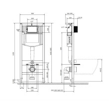 Hanging toilet set concealed Cersanit S701-777, 20x41 cm Hanging toilet set concealed Cersanit S701-777, 20x41 cm