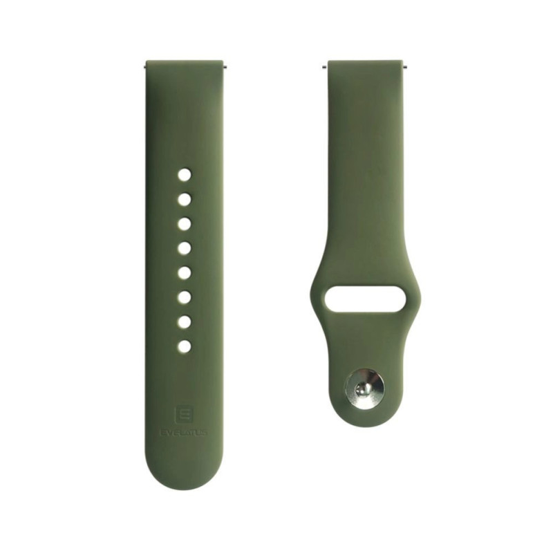 Evelatus Siksniņa Evelatus Evelatus Watch 20mm Silicone Loop Watch Straps (130mm M / L) Dark Green 4752192067595 EVEAN20