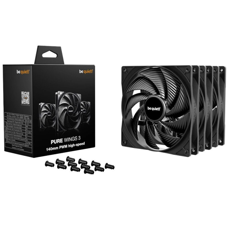 be quiet! Pure Wings 3 140mm PWM high-speed 3-pack case fan black 3-pack 140 mm